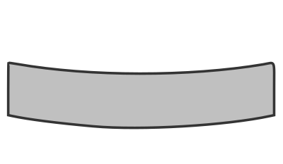 Silver curve banner outlined clipart