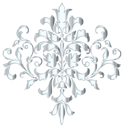 Silver Damask Design No Background clipart