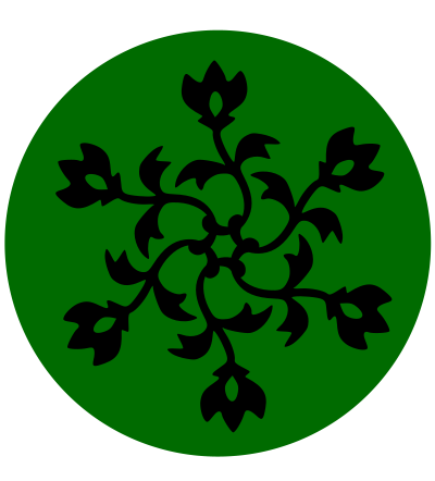 Silver design on jade clipart