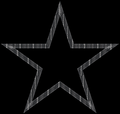 Silver Greek Border Star clipart