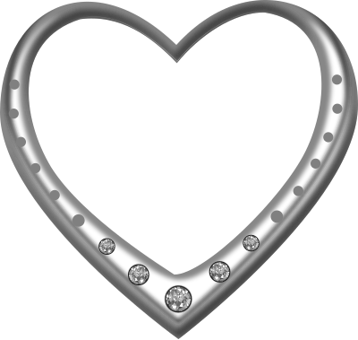 Silver heart studded with diamonds clipart