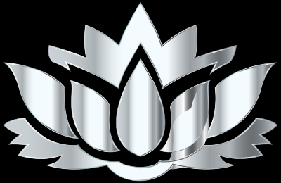 Silver Lotus Flower Silhouette clipart
