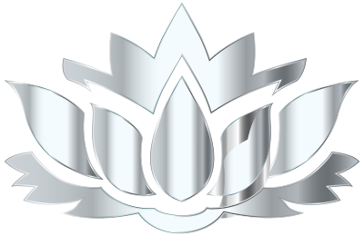 Silver Lotus Flower Silhouette No Background clipart