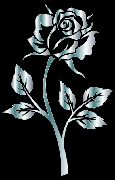 Silver Rose Silhouette clipart