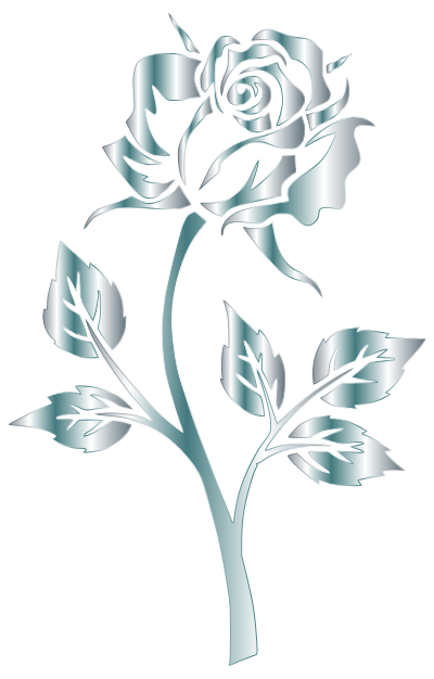 Silver Rose Silhouette No Background clipart