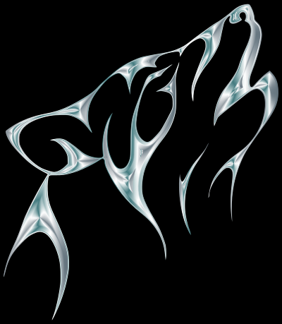Silver Tribal Wolf clipart