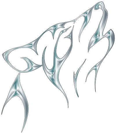 Silver Tribal Wolf No Background clipart