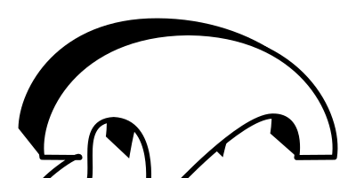 Simple 3D Bridge in Black & White clipart