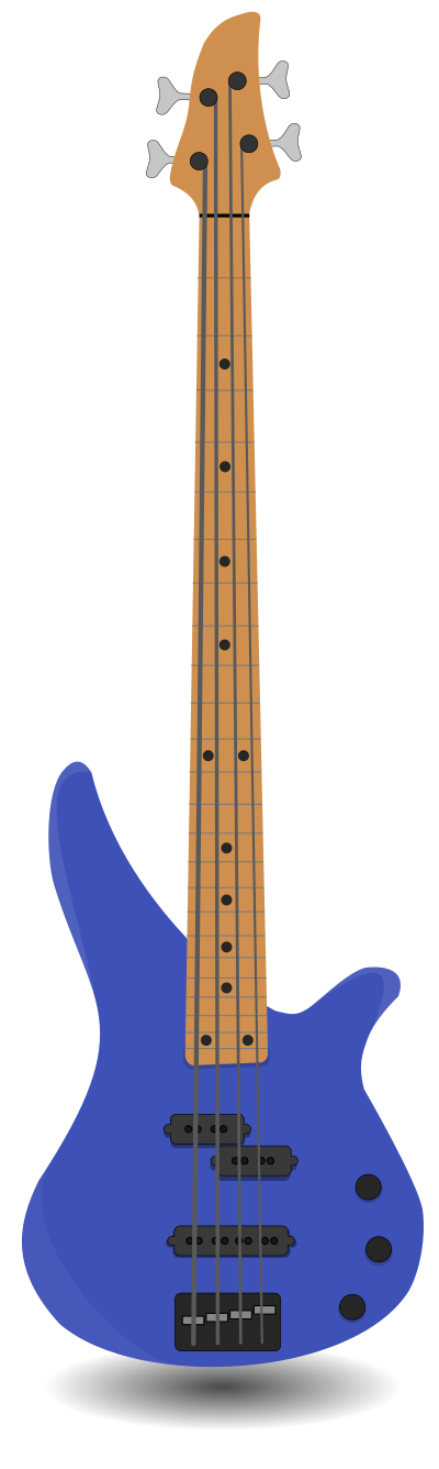 Simple bass guitar - 4 strings clipart