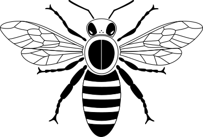 Simple bee from above clipart