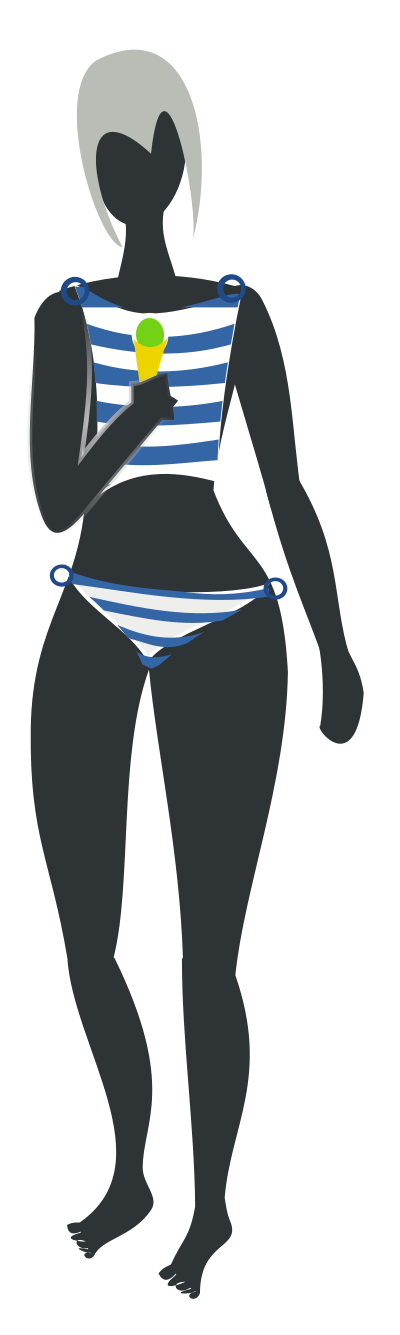 Simple Bikini Lady - Isolated clipart