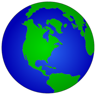 Simple Blue Earth Globe clipart