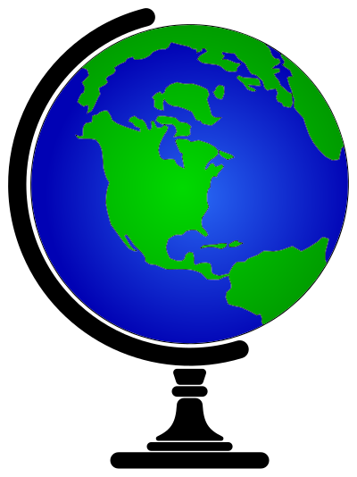 Simple Blue Earth Globe With Stand clipart