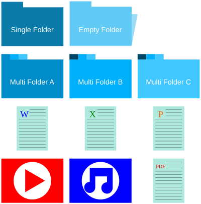 Simple Blue Flat Icons clipart