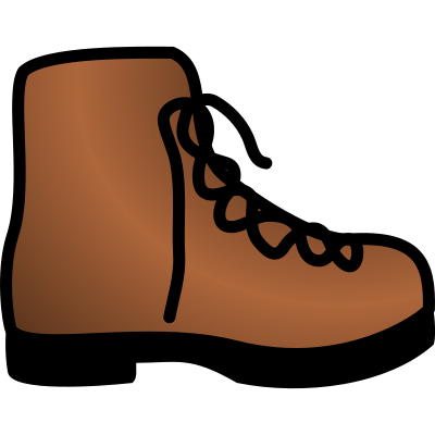 Simple brown boot clipart