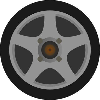 Simple Car Wheel/Tire Side View clipart