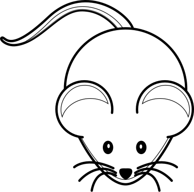 Simple Cartoon Mouse, version for coloring clipart