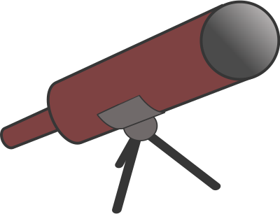 Simple cartoony telescope with tripod clipart