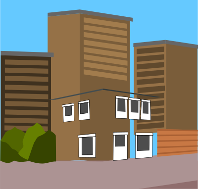 Simple city view clipart