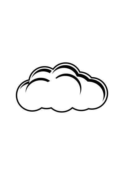 Simple Cloud Black & White clipart