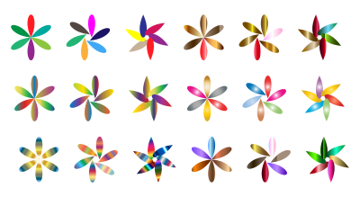 Simple Colorful Flowers clipart