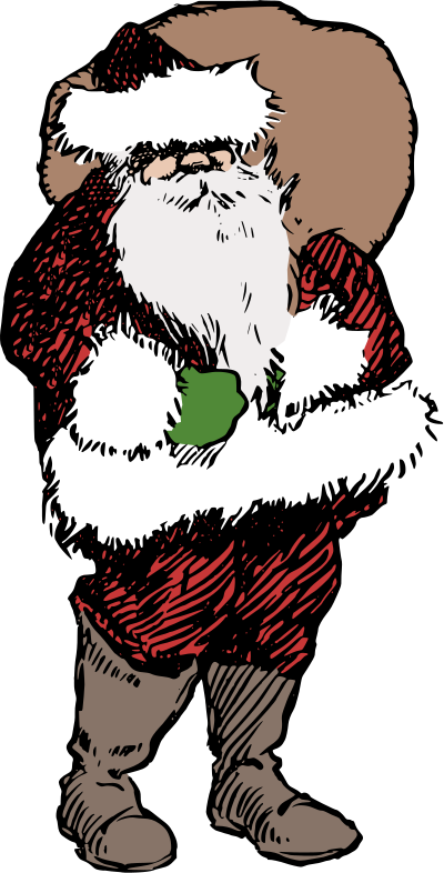 Simple Colour Santa clipart