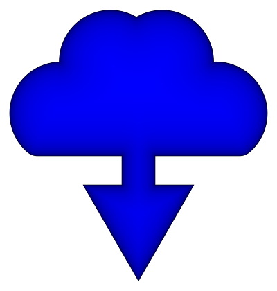 Simple Download Cloud Icon Glowing clipart