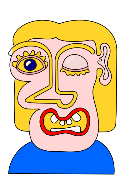 Simple FACE cubism clipart