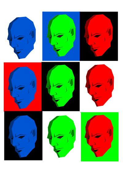 Simple face in different colors clipart