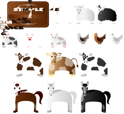 Simple Farm Animals clipart