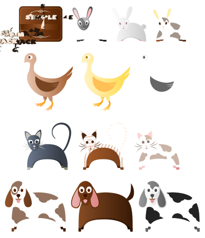 Simple Farm Animals 2 clipart