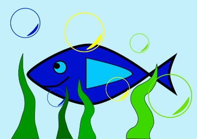 Simple fish 2 in the sea clipart