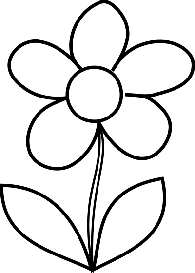 Simple Flower bw clipart