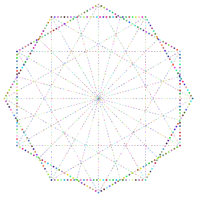 Simple Geometric Design Line Art Variation 2 Prismatic No BG clipart