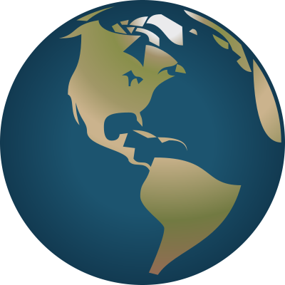 Simple Globe facing America clipart