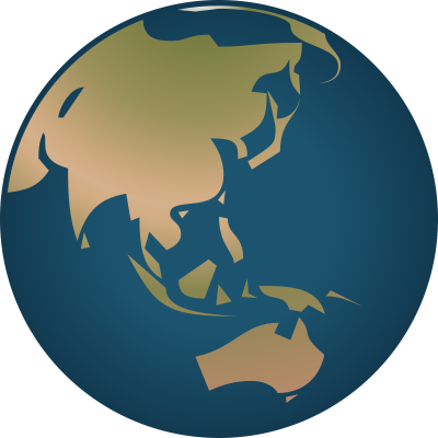 Simple Globe facing Asia and Australia clipart