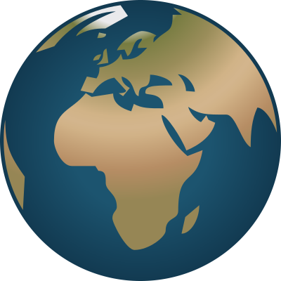 Simple Globe facing Europe and Africa clipart