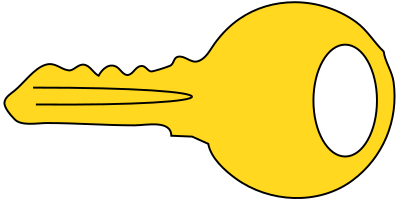 Simple gold key clipart