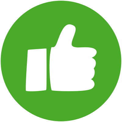Simple Green Thumbs Up Circle clipart