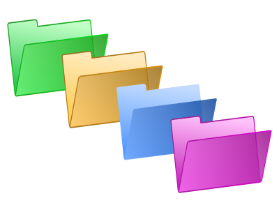 Simple Green Yellow Blue Violet Folders clipart
