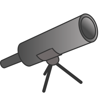 Simple grey cartoony telescope clipart