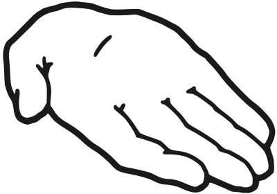 Simple hand extended in offer clipart