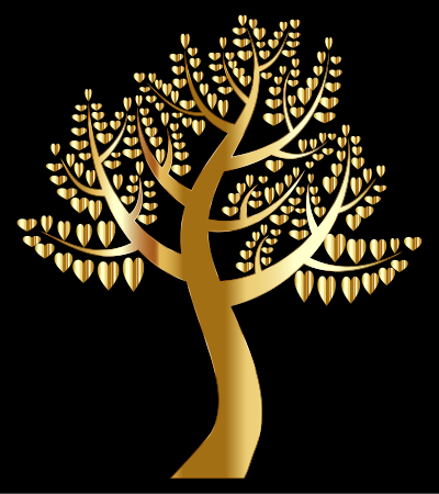 Simple Hearts Tree 10 clipart
