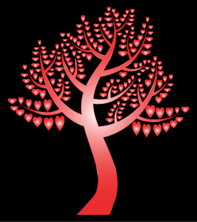 Simple Hearts Tree 12 clipart