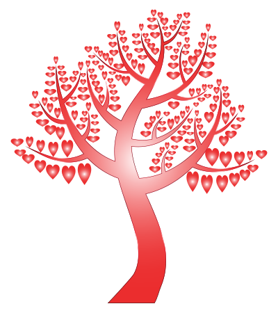 Simple Hearts Tree 12 No Background clipart