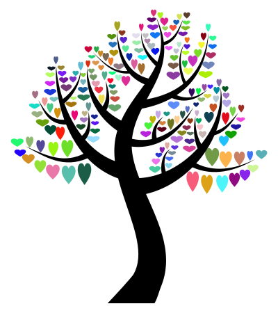 Simple Hearts Tree 2 clipart