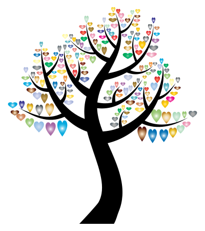 Simple Hearts Tree 3 clipart