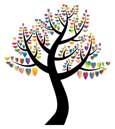 Simple Hearts Tree 4 clipart