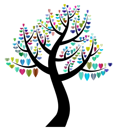 Simple Hearts Tree 5 clipart