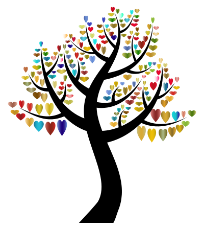 Simple Hearts Tree 6 clipart